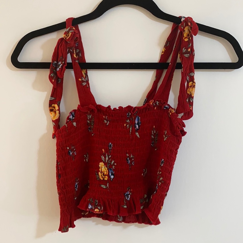 Red  floral top